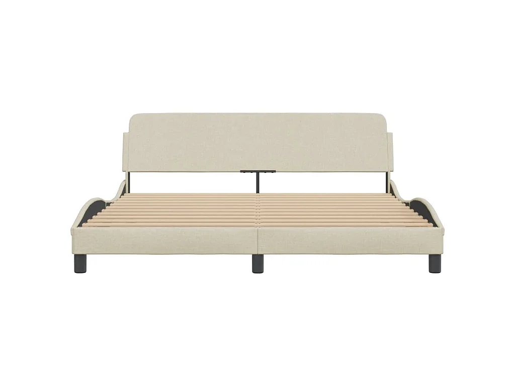 Estructura de cama Dover tela color crema 160x200 cm