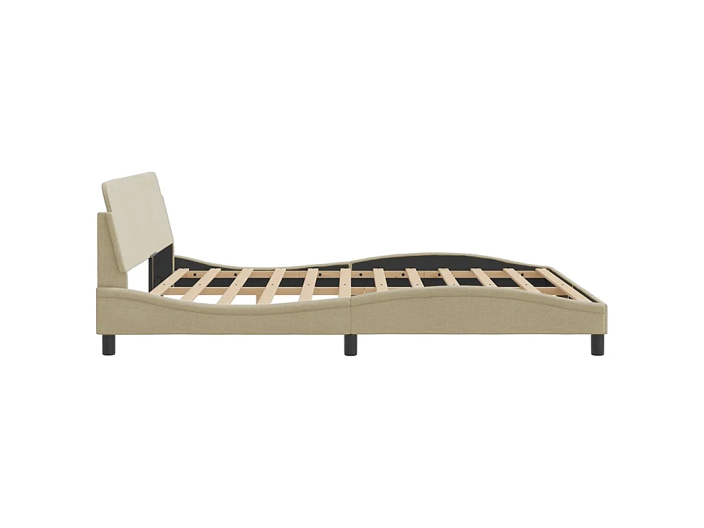 Estructura de cama Dover tela color crema 160x200 cm