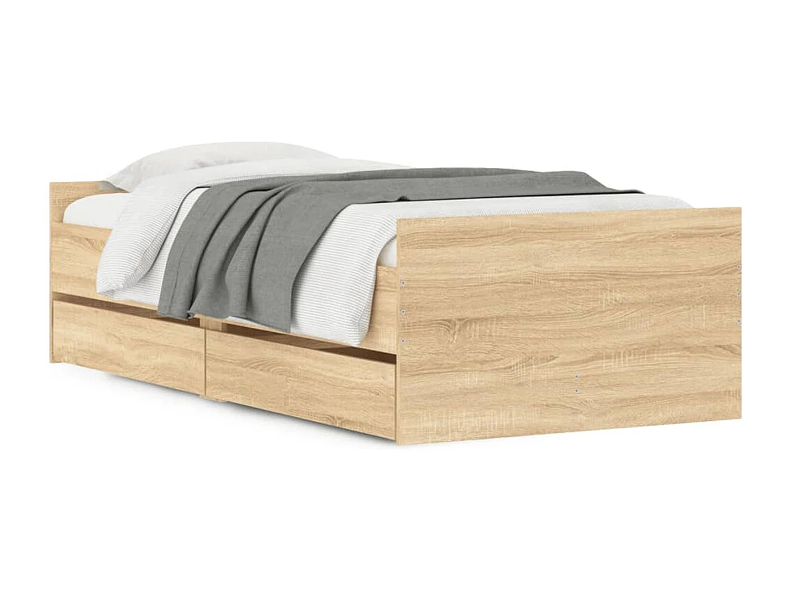 Cadre de lit sans matelas chêne sonoma 75x190 cm