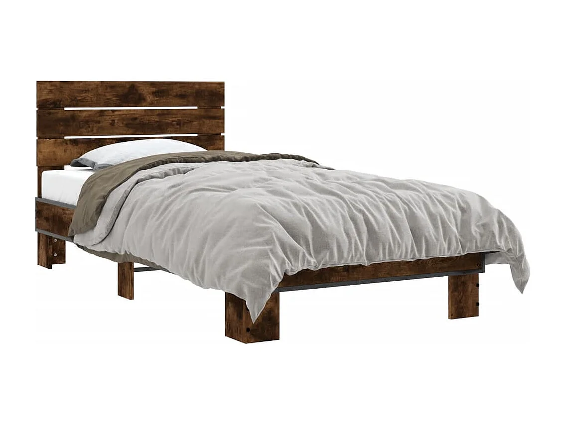 Cadre de lit sans matelas chêne fumé 75x190 cm