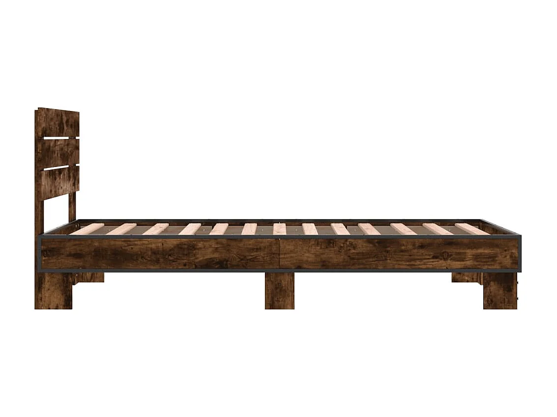 Cadre de lit sans matelas chêne fumé 75x190 cm