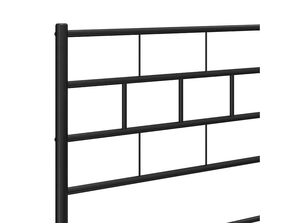 Giroletto con Testiera e Pediera Metallo Nero 140x190 cm