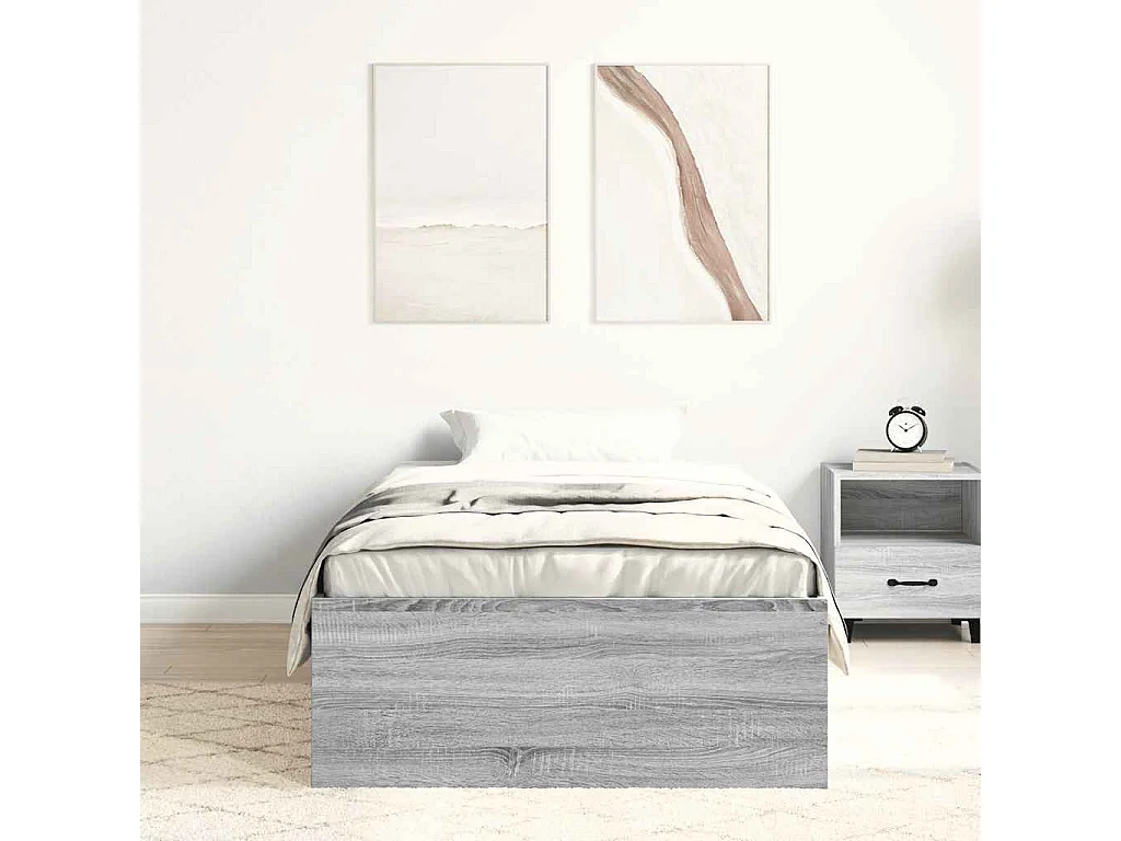 Cadre de lit sans matelas sonoma gris 90x190 cm