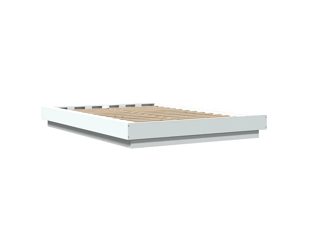 Estrutura cama c/ luzes LED 135x190 cm derivados madeira branco
