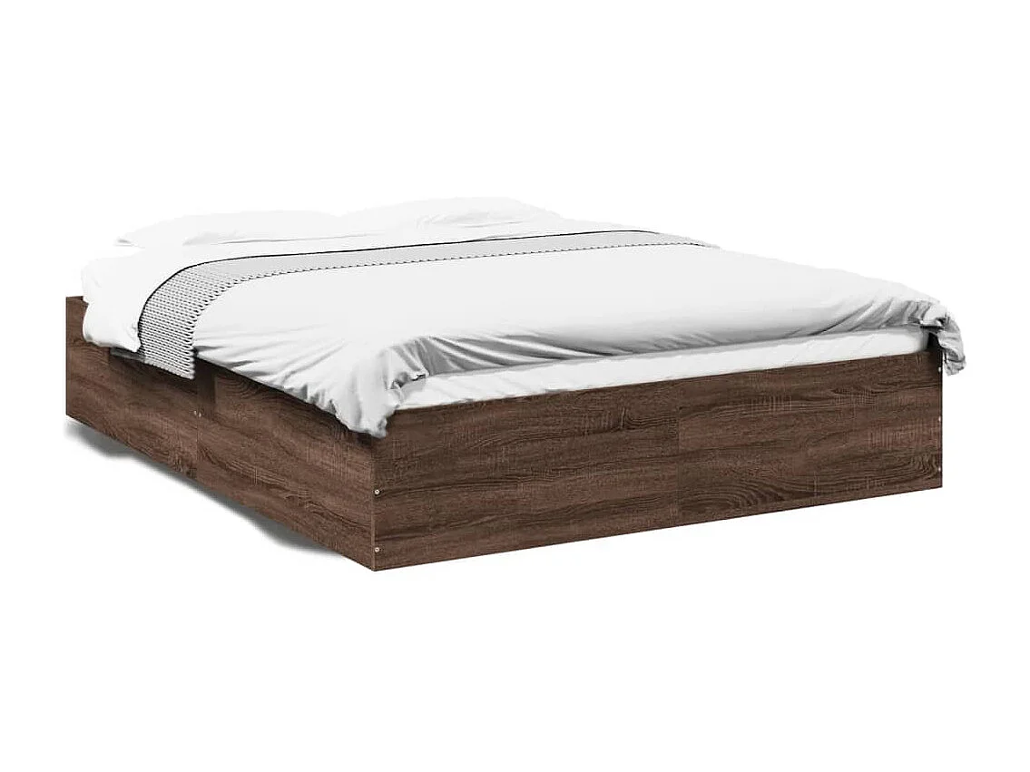 Cadre de lit sans matelas chêne marron 150x200 cm