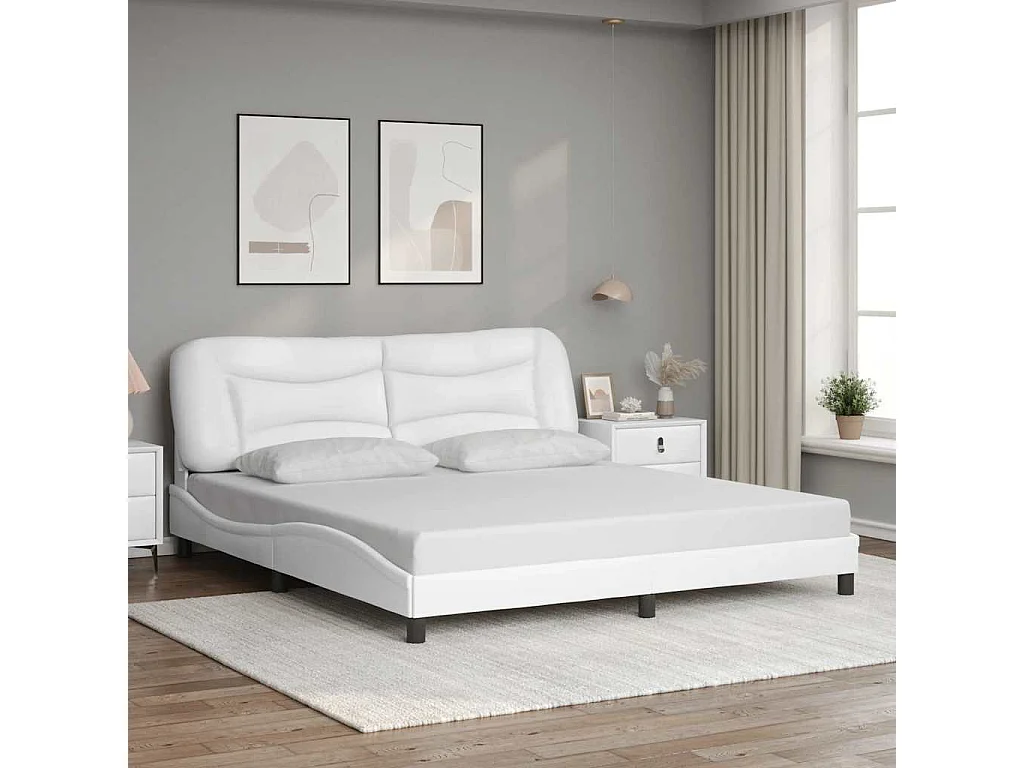 Giroletto senza Materasso Hvar Bianco 180x200 cm in Similpelle