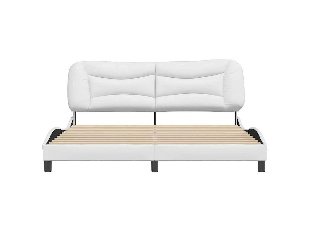 Cadre de lit sans matelas Hvar blanc 180x200 cm similicuir