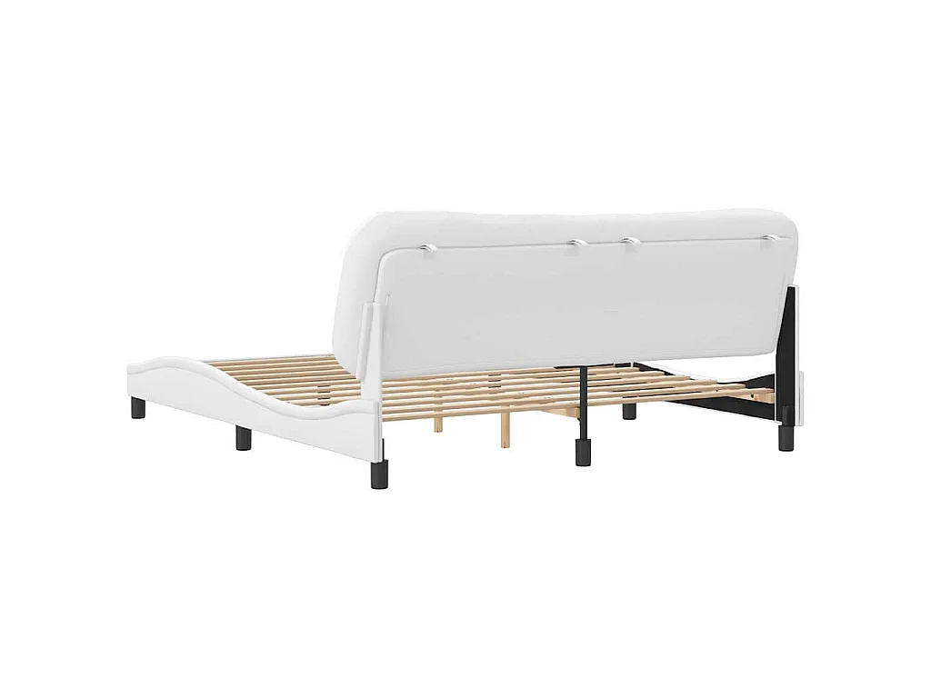 Cadre de lit sans matelas Hvar blanc 180x200 cm similicuir