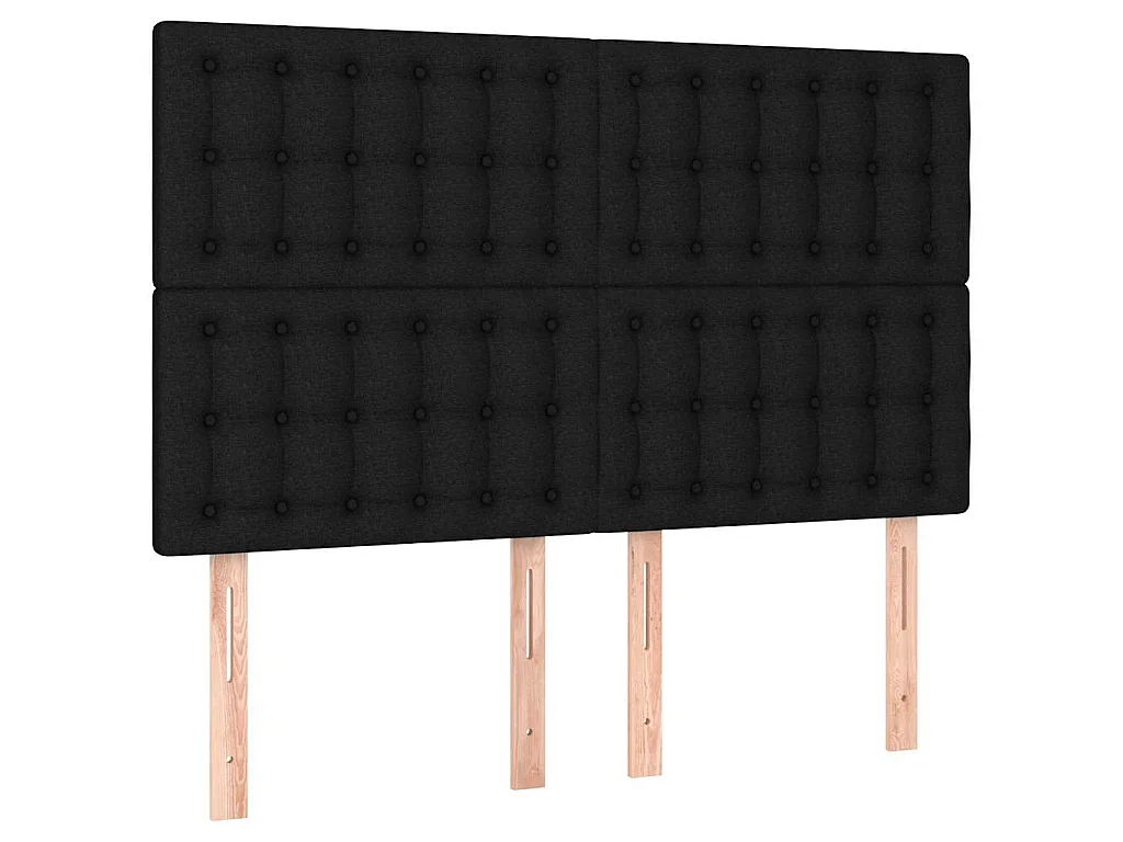 Sommier à lattes de lit avec matelas Noir 140x190 cm Tissu