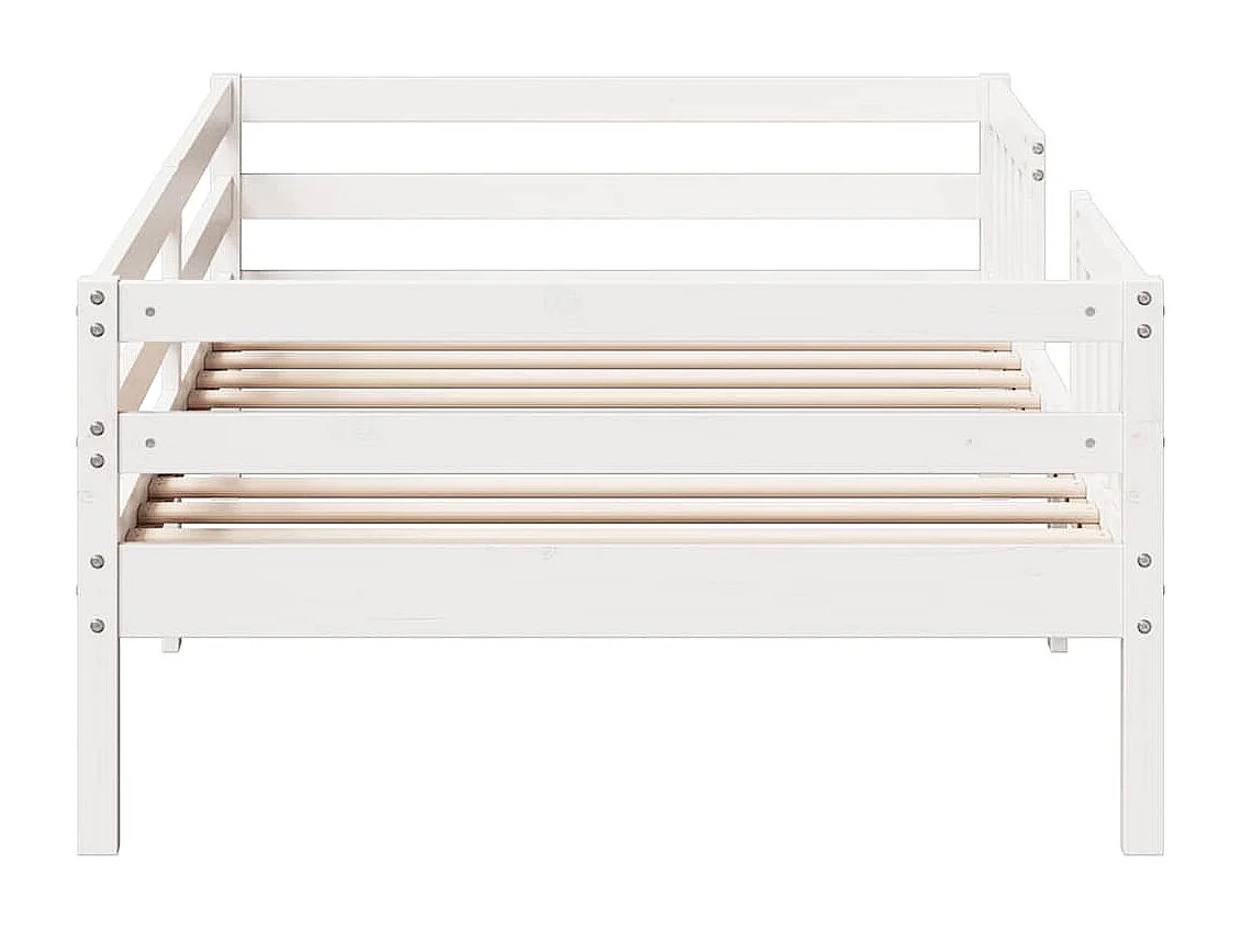 Estructura de cama sin colchón madera maciza blanca 90x190 cm