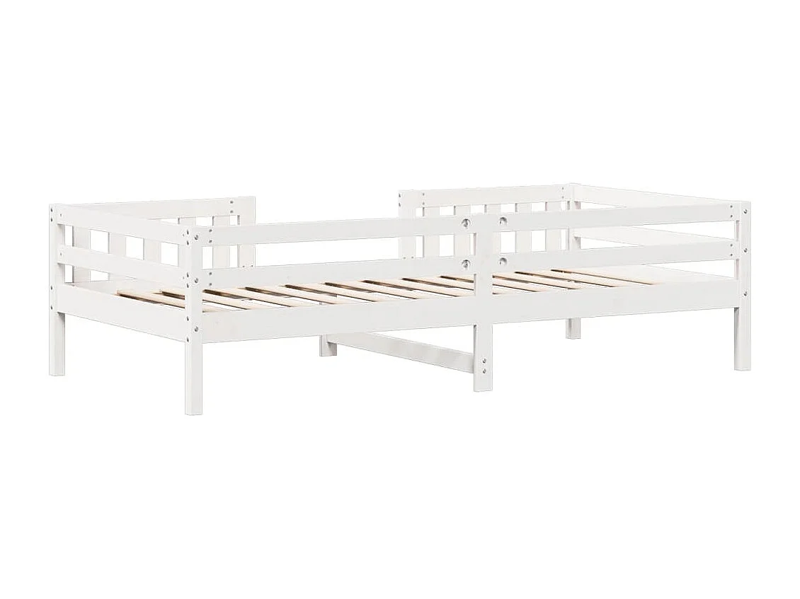 Estructura de cama sin colchón madera maciza blanca 90x190 cm