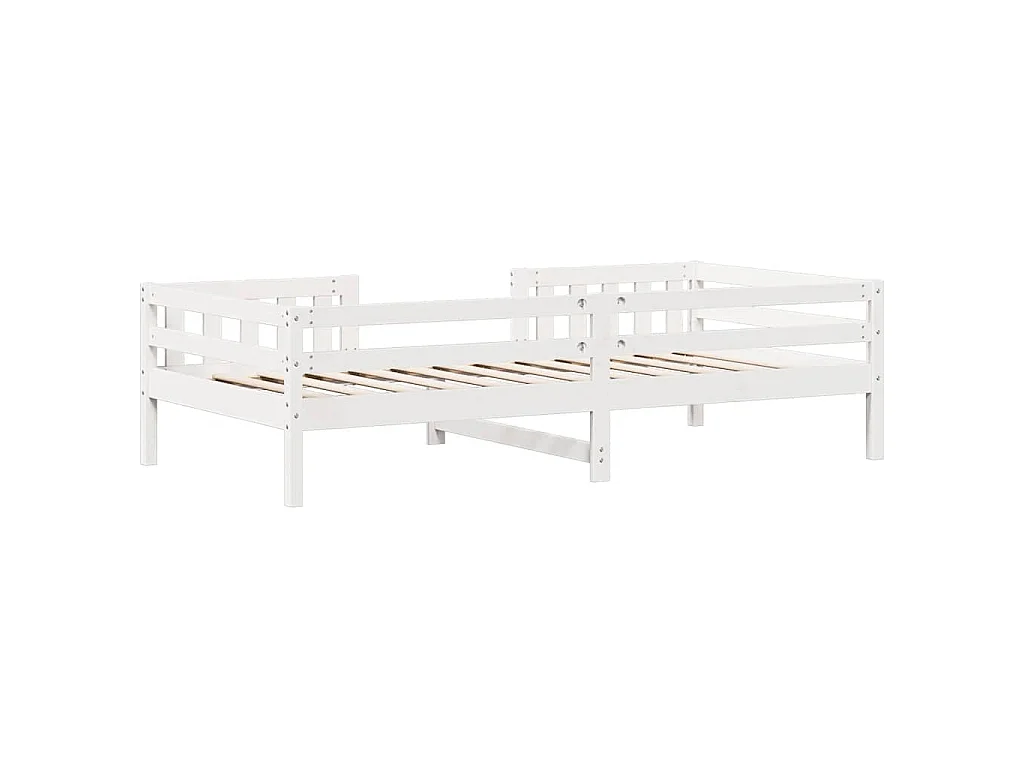 Cadre de lit sans matelas blanc 90x190 cm bois de pin massif