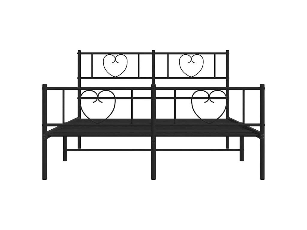 Bettgestell mit Kopf- und Fußteil Metall Schwarz 120x200 cm
