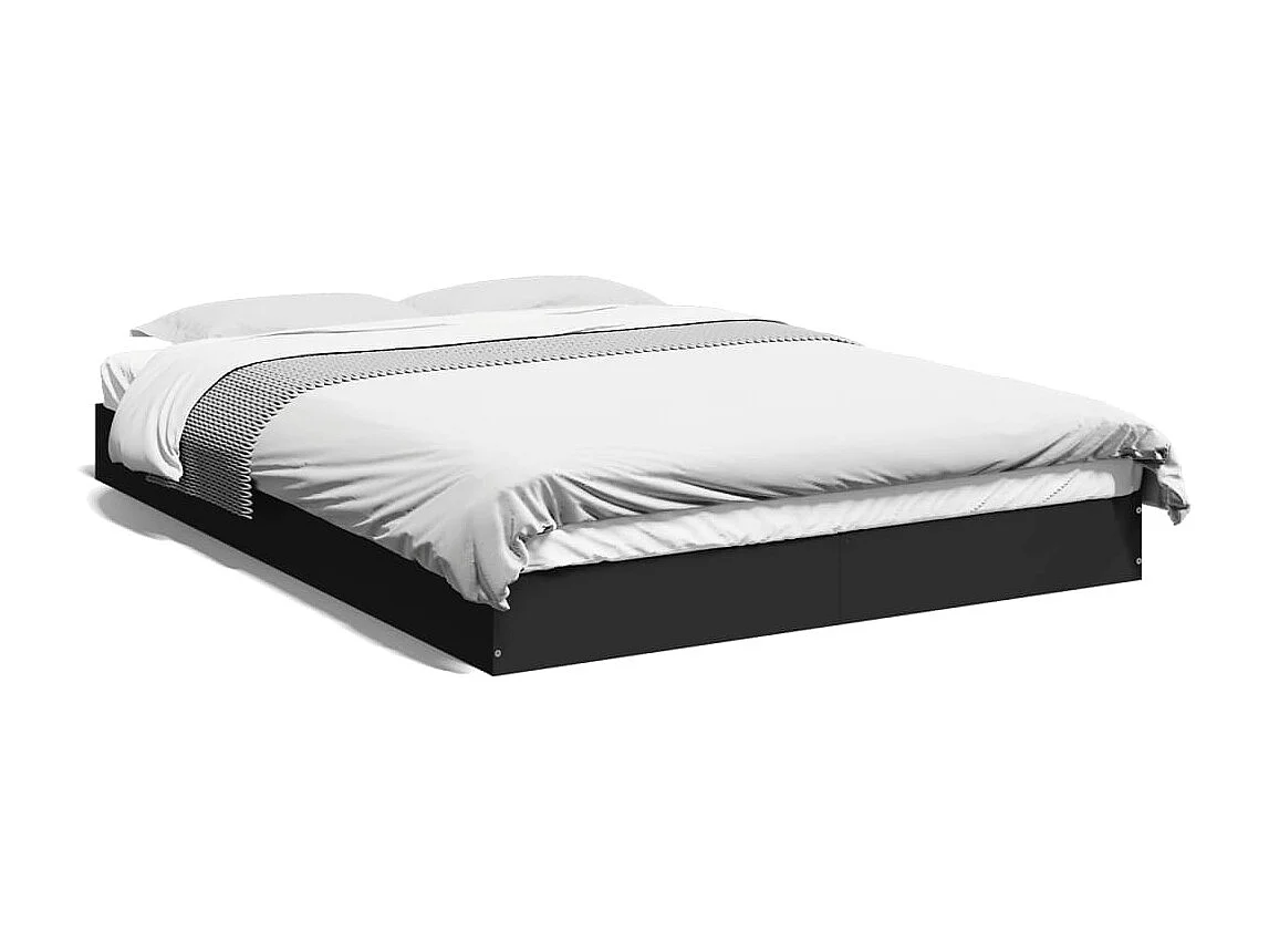 Cadre de lit sans matelas noir 140x200 cm bois d'ingénierie