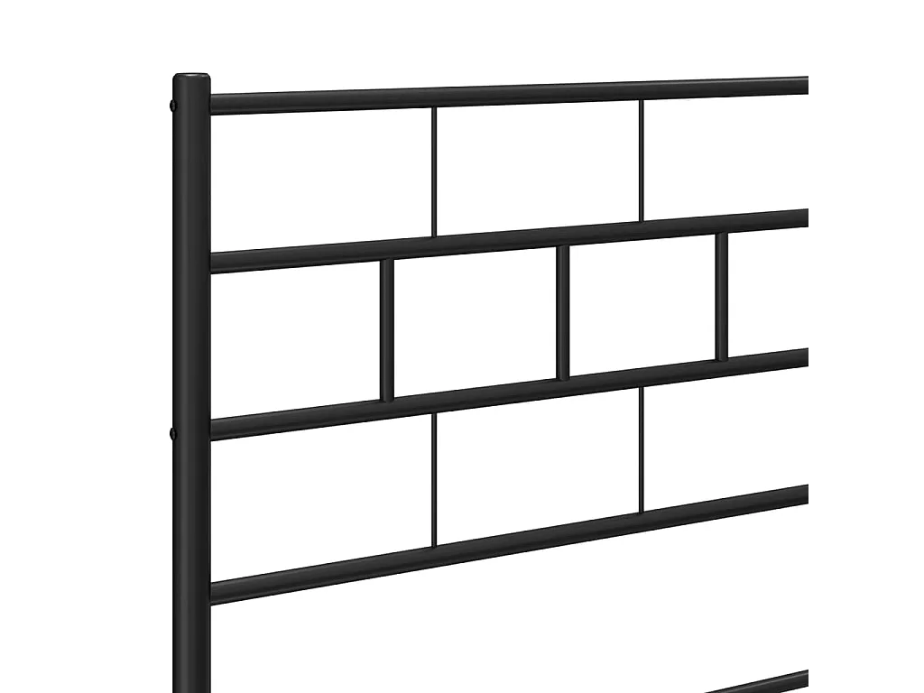 Cadre de lit métal sans matelas avec pied de lit noir 140x200cm