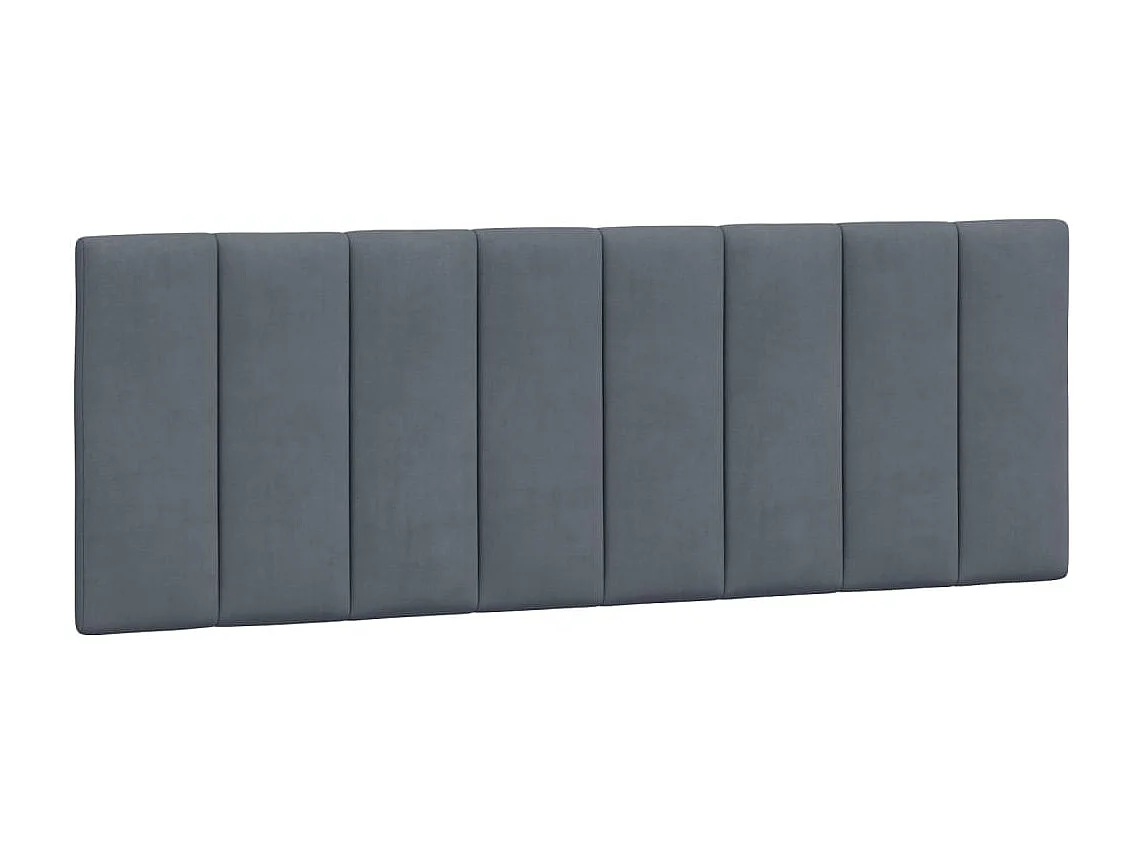 Cadre de lit avec LED sans matelas Hanko gris foncé 140x200cm velours