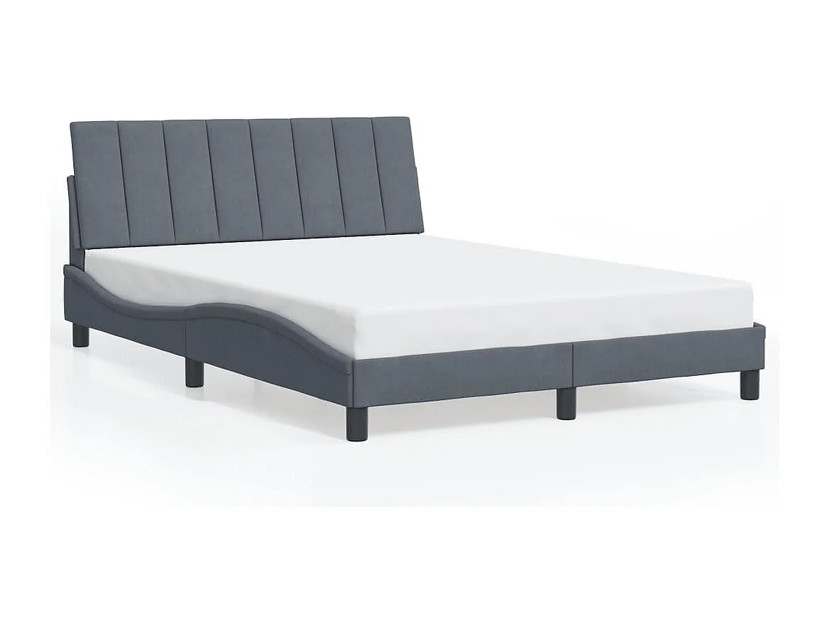 Bettgestell mit LED ohne Matratze "Hanko" Dunkelgrau 140x200 cm Samt