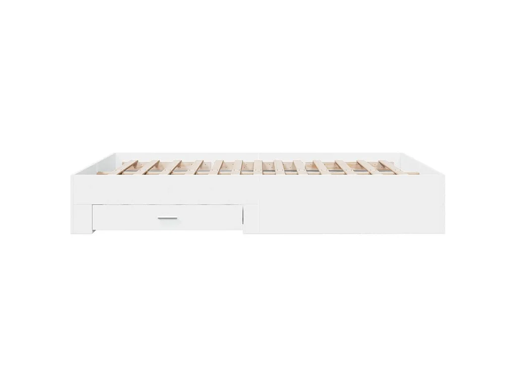 Estructura cama con cajones madera ingeniería blanca 160x200 cm