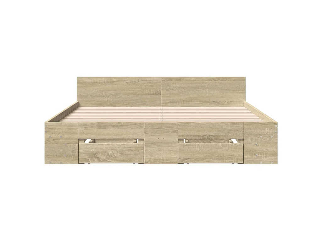 Bettgestell mit Schubladen Sonoma-Eiche 140x200cm Holzwerkstoff