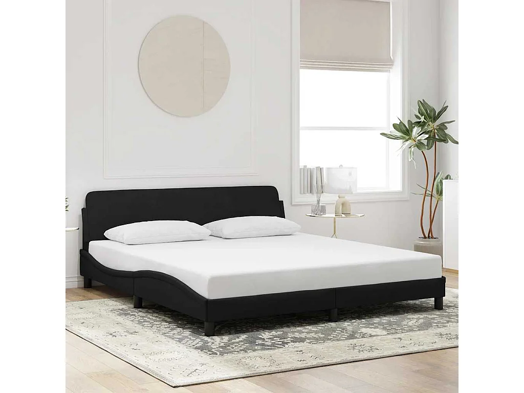Cadre de lit Dover noir 180x200 cm velours