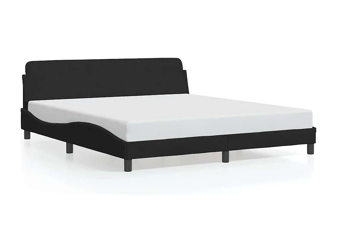Cadre de lit Dover noir 180x200 cm velours