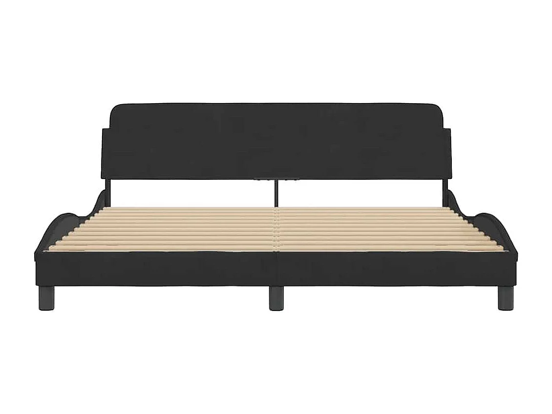 Cadre de lit Dover noir 180x200 cm velours