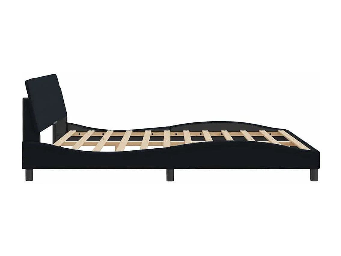 Cadre de lit Dover noir 180x200 cm velours