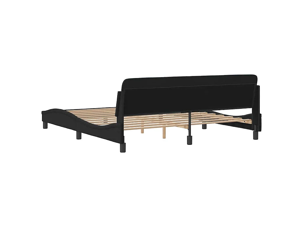 Cadre de lit Dover noir 180x200 cm velours