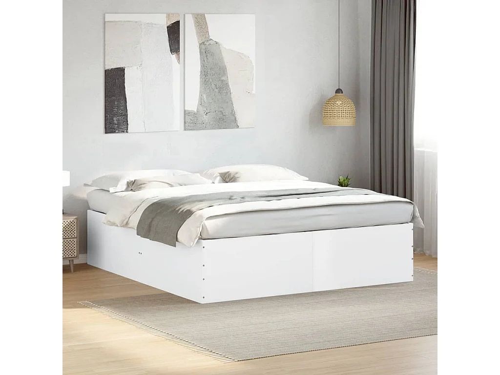 Cadre de lit sans matelas blanc 180x200 cm
