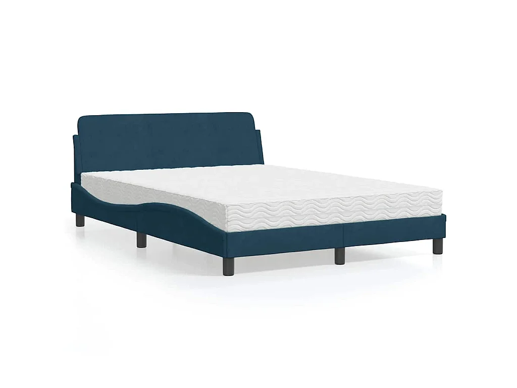 Bett mit Matratze "Dover" Blau 120x200 cm Samt