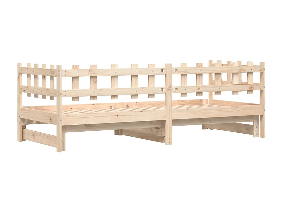 Estrutura sofá-cama de puxar 2x(90x190) cm pinho maciço