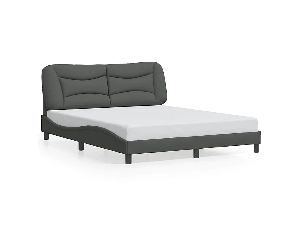 Estructura de cama sin colchón Hvar de tela gris oscuro 160x200 cm