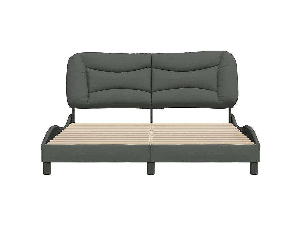 Estructura de cama sin colchón Hvar de tela gris oscuro 160x200 cm