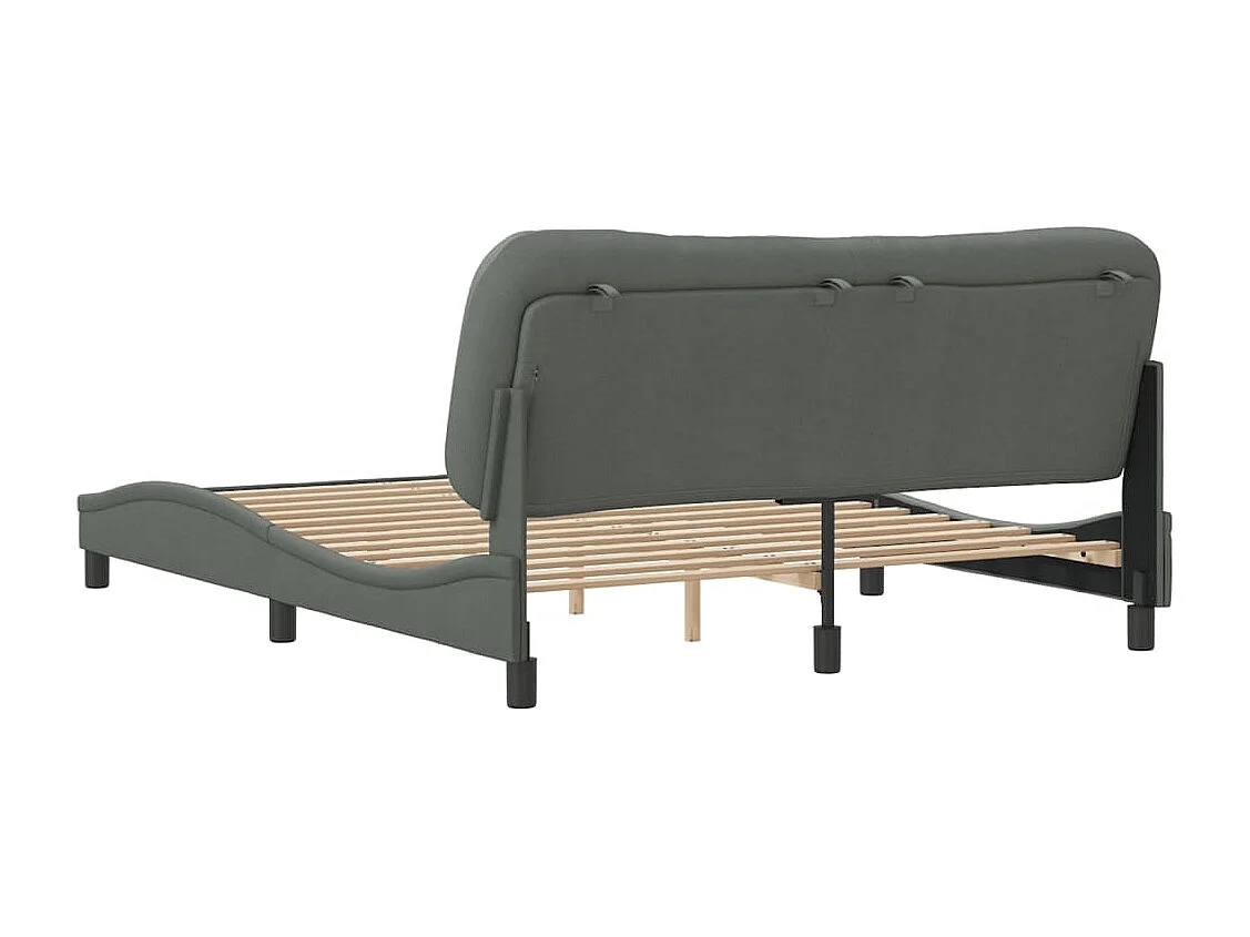 Estructura de cama sin colchón Hvar de tela gris oscuro 160x200 cm