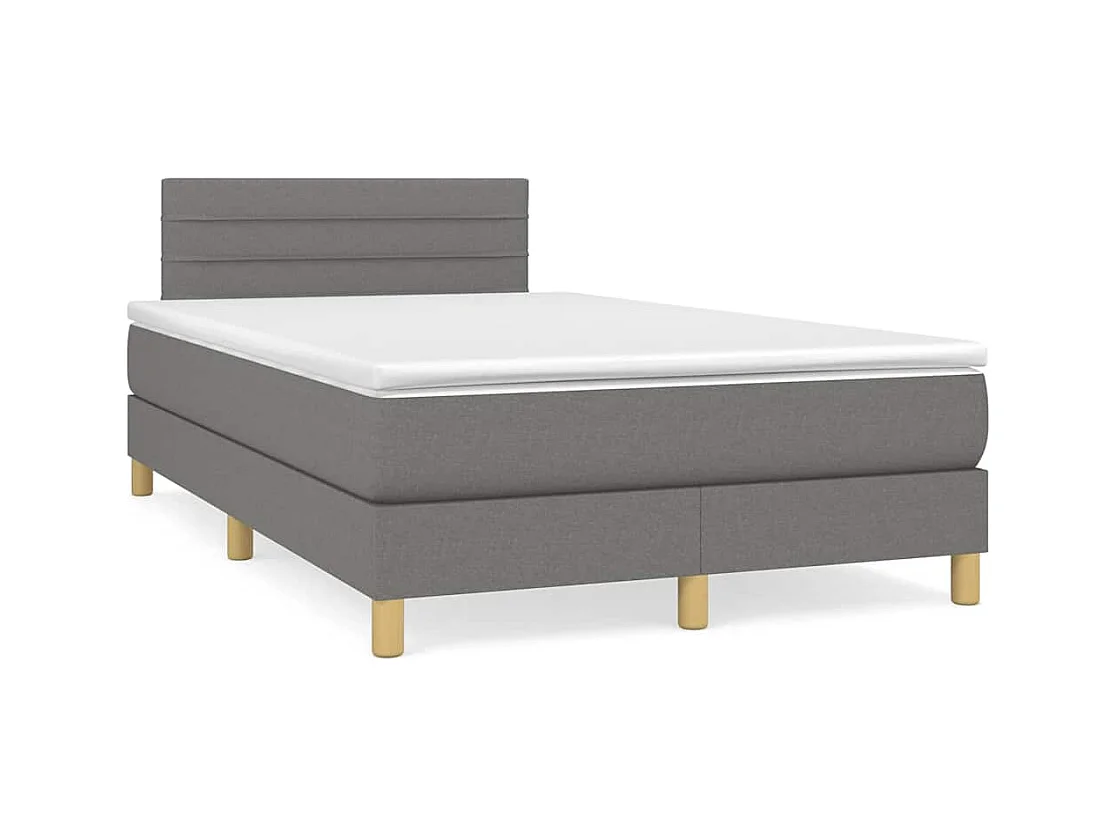 Sommier à lattes de lit matelas LED gris foncé 120x190 cm tissu