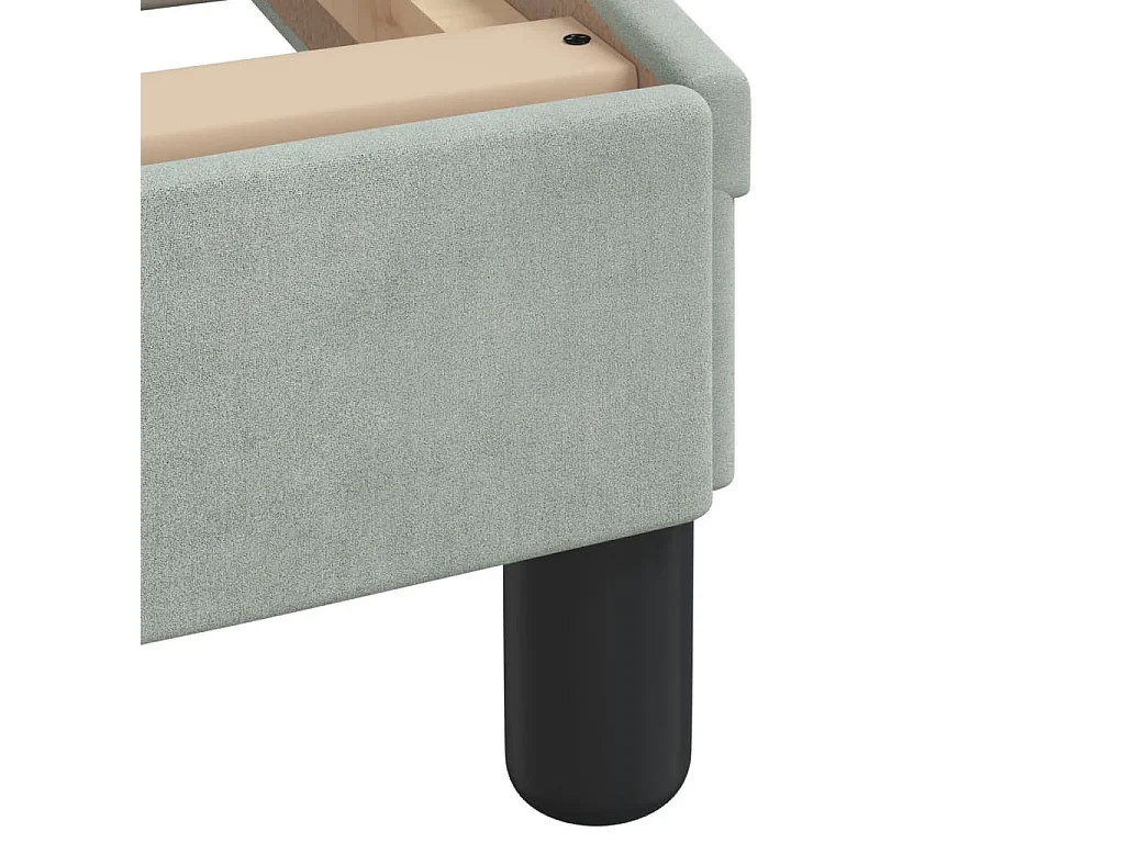 Lit avec matelas Dover gris clair 90x190 cm velours