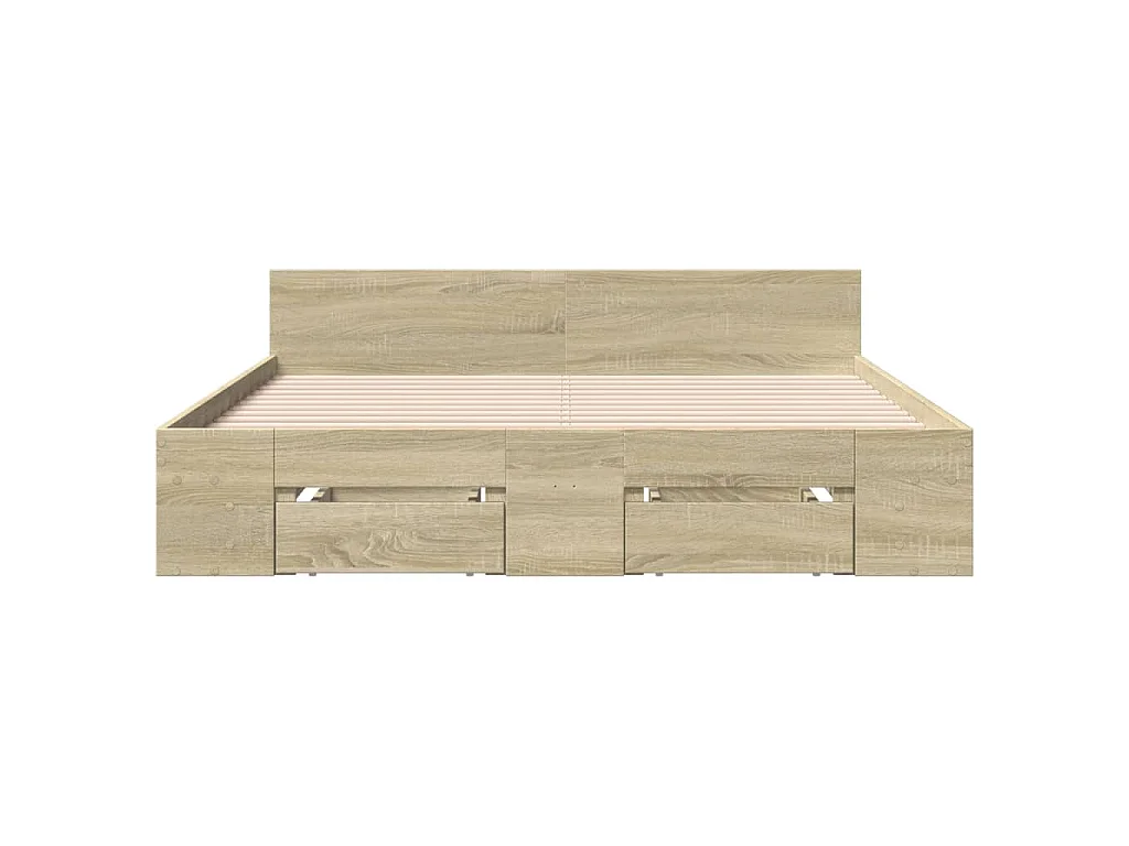 Bettgestell mit Schubladen Sonoma-Eiche 135x190cm Holzwerkstoff