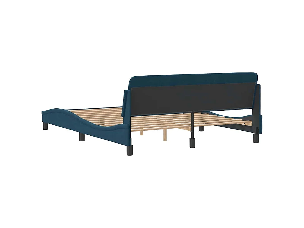 Bedframe met hoofdeinde "Dover" fluweel blauw 160x200 cm