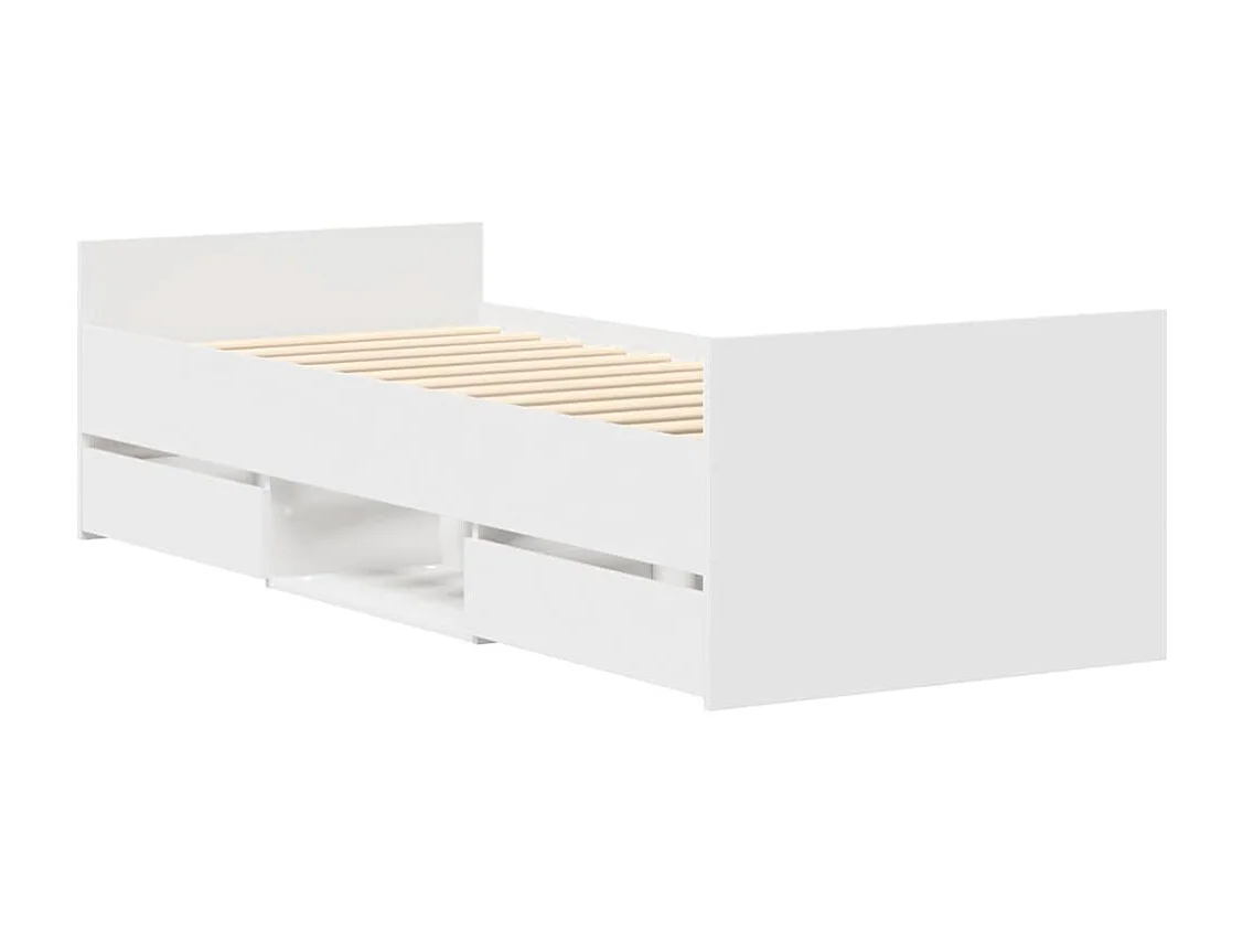 Cadre de lit sans matelas blanc 75x190 cm