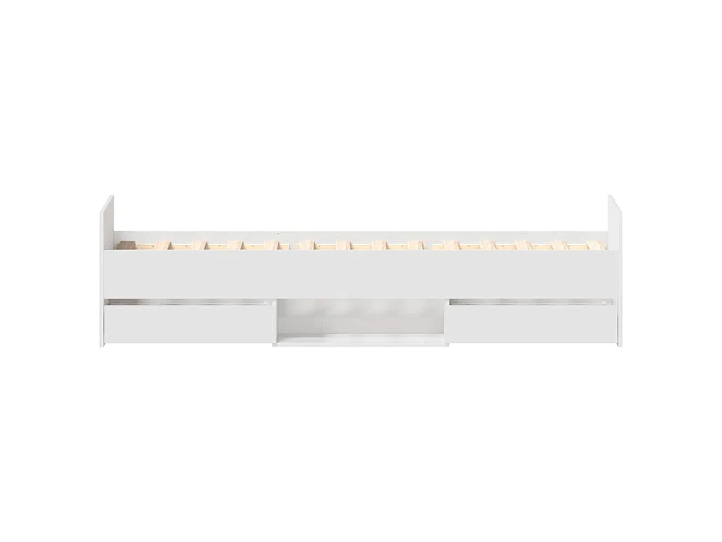 Estructura de cama con cabecero piecero blanca 75x190 cm
