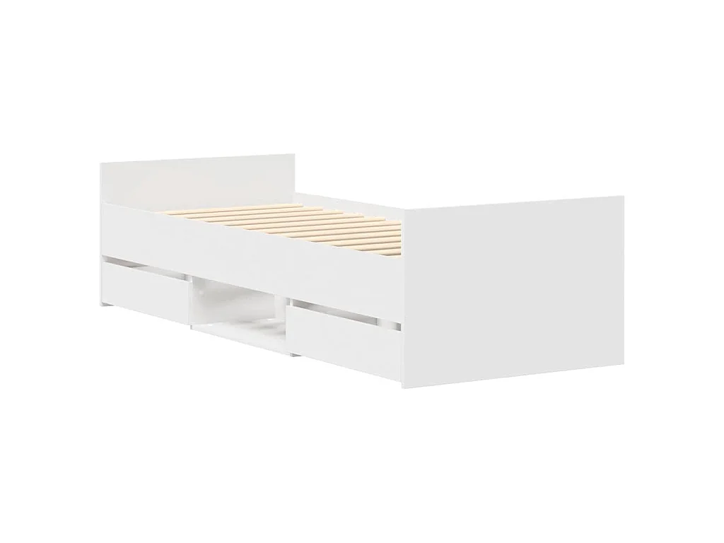 Estructura de cama con cabecero piecero blanca 75x190 cm