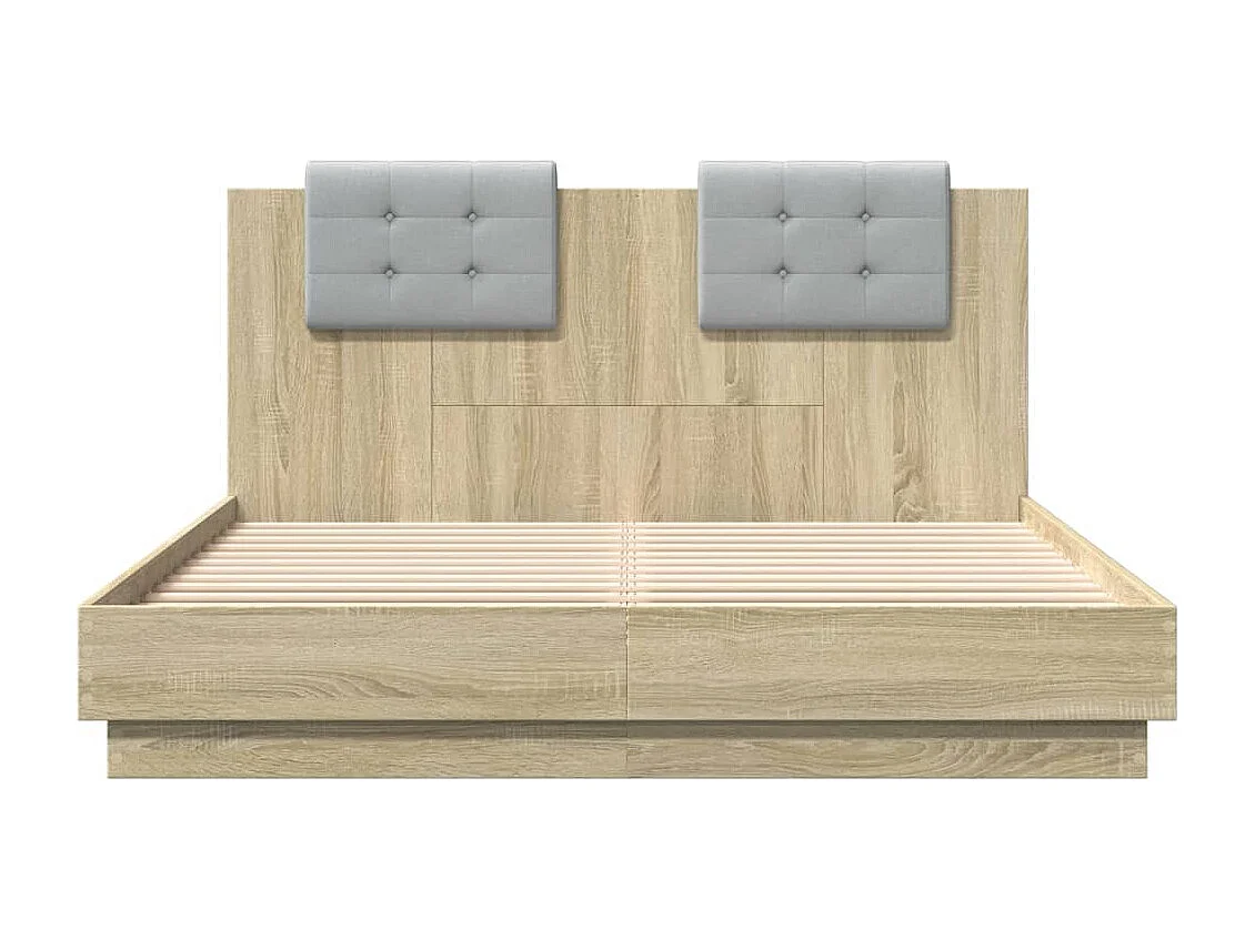 Bettgestell mit Kopfteil Sonoma-Eiche 140x200 cm Holzwerkstoff