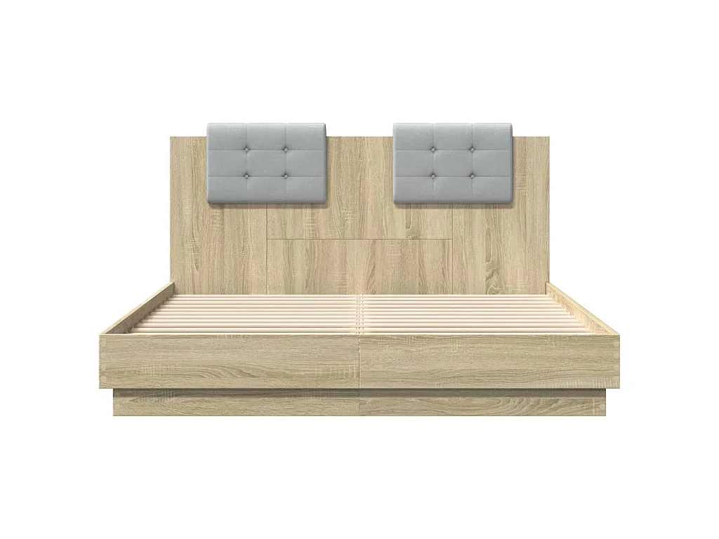 Cadre de lit sans matelas chêne sonoma 140x200 cm
