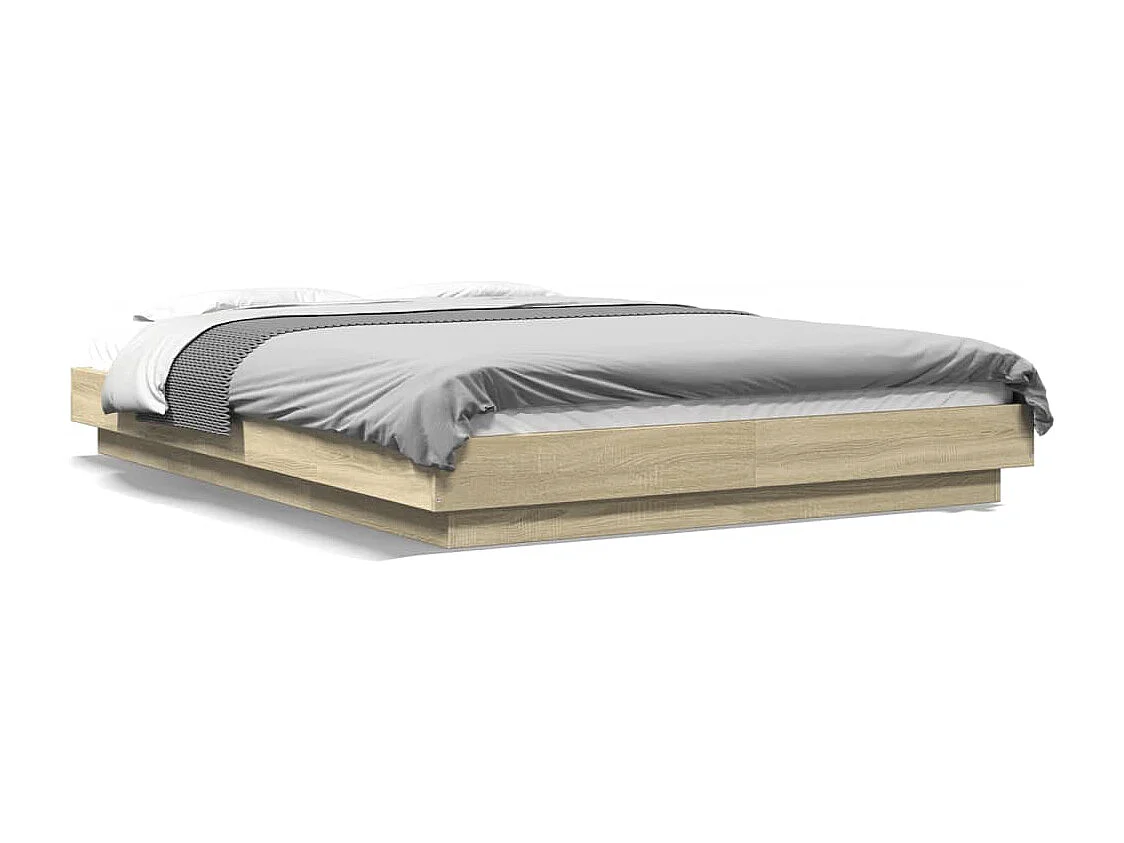 Cadre de lit avec lumières LED sans matelas140x190 cm
