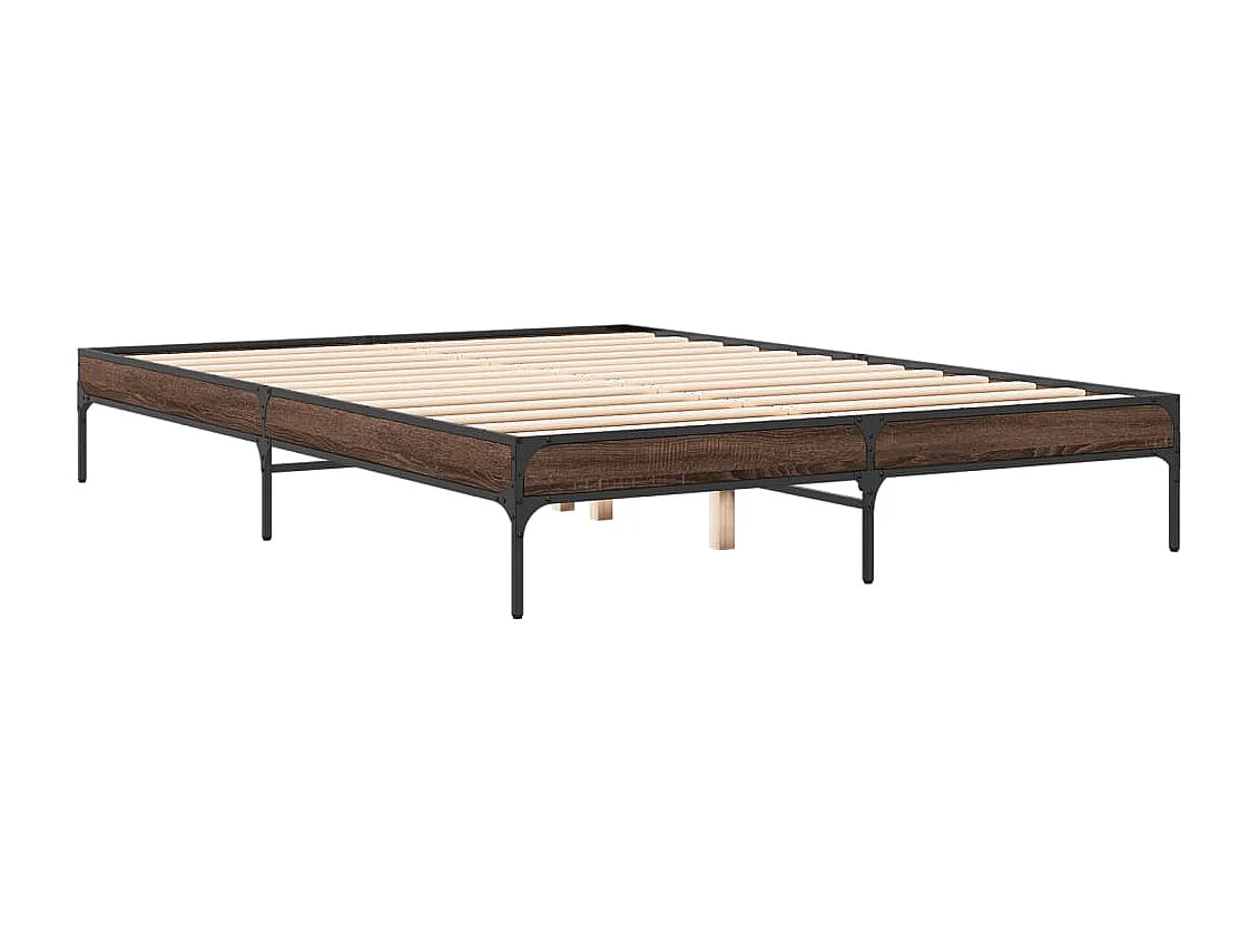 Cadre de lit sans matelas chêne marron 160x200 cm