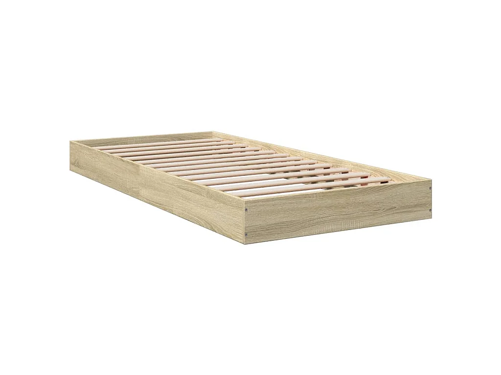 Cadre de lit sans matelas chêne sonoma 75x190 cm