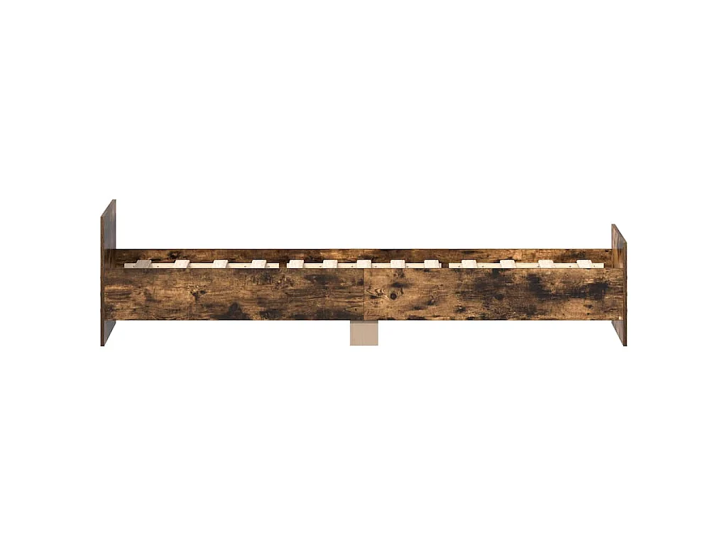 Cadre de lit sans matelas chêne fumé 75x190cm bois d'ingénierie