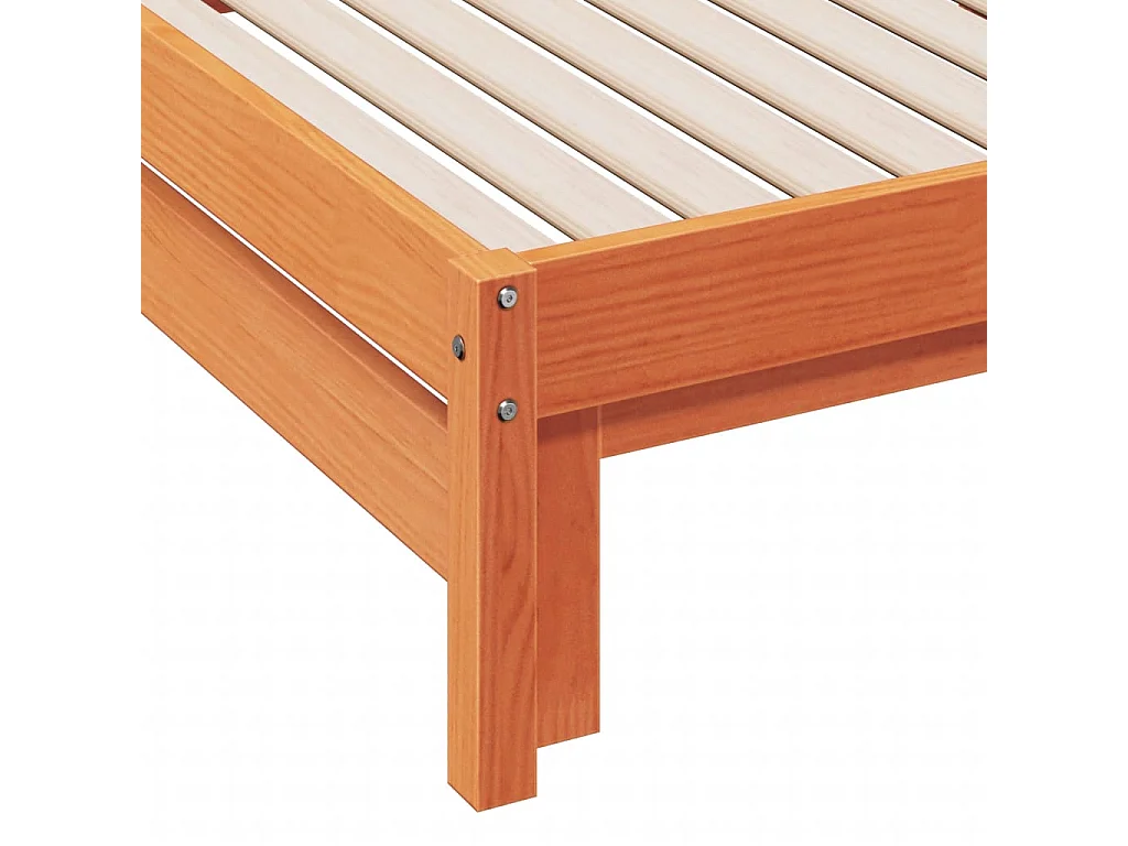 Lit de jour et lit gigogne sans matelas cire marron 90x190 cm
