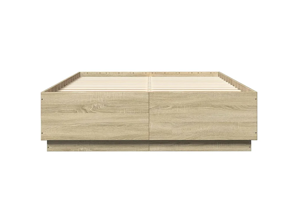 Bettgestell mit LED Sonoma-Eiche 160x200 cm Holzwerkstoff