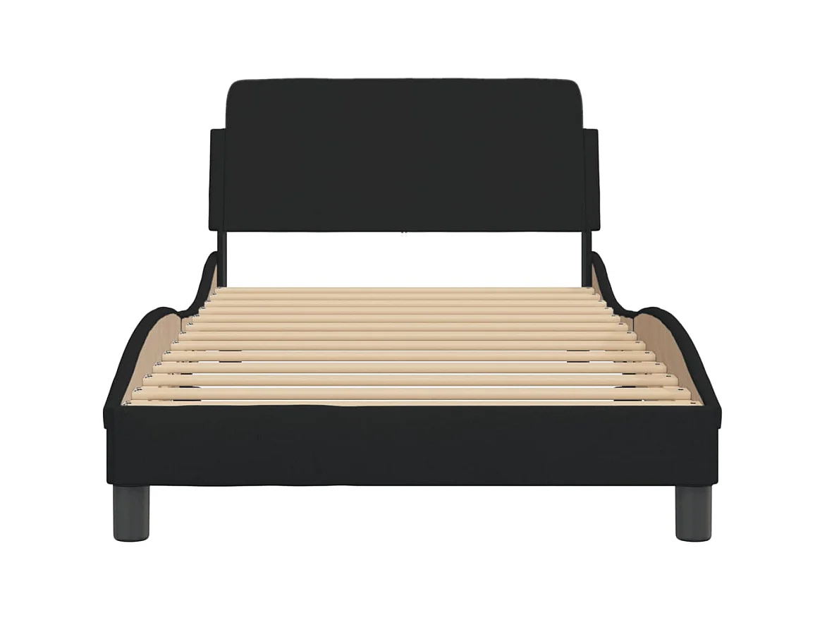 Cadre de lit Dover noir 100x200 cm tissu